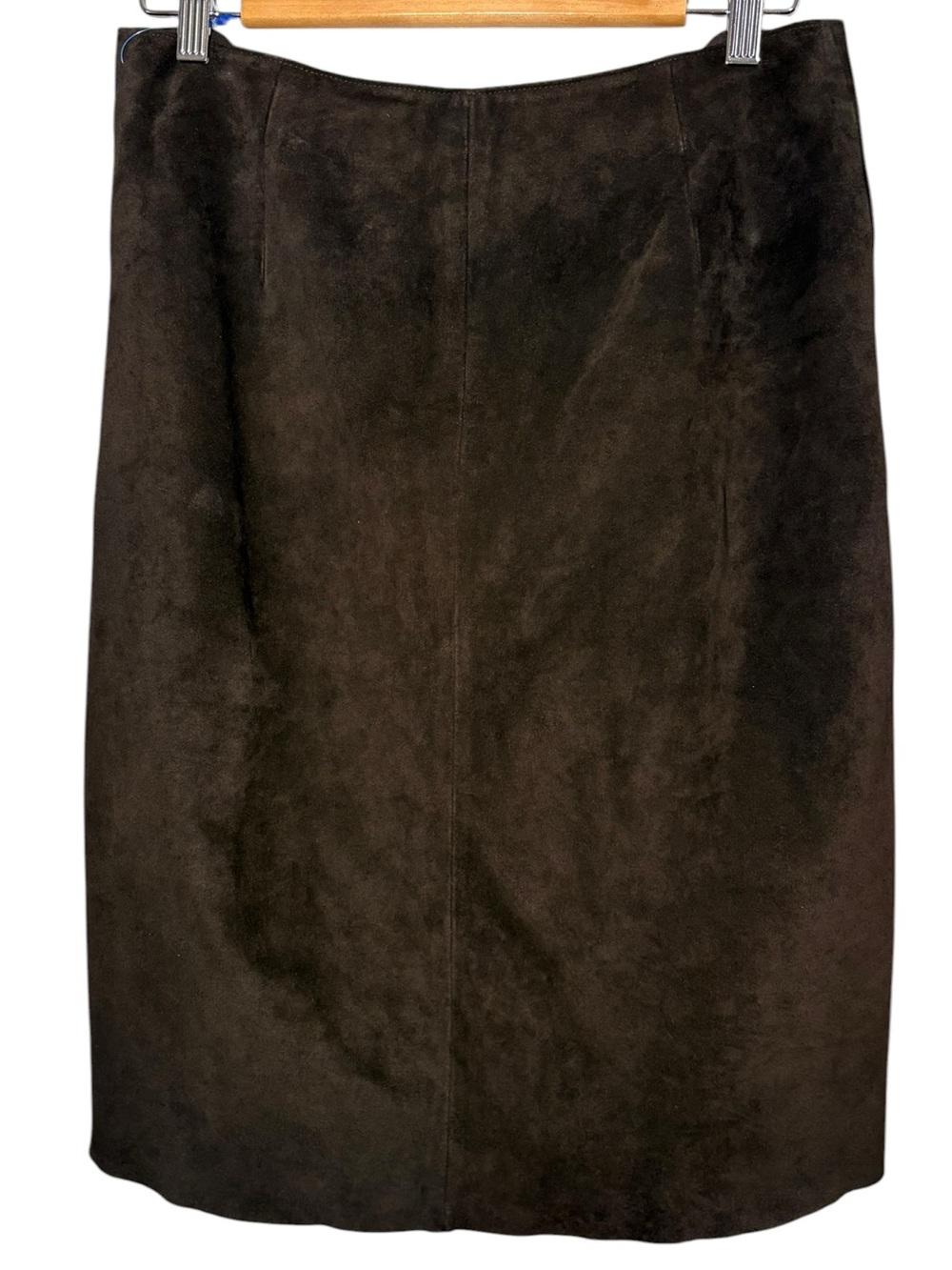 BANANA REPUBLIC | Vintage Y2K Genuine Suede Brown Button-Front A-Line Skirt 8 - Picture 10 of 12